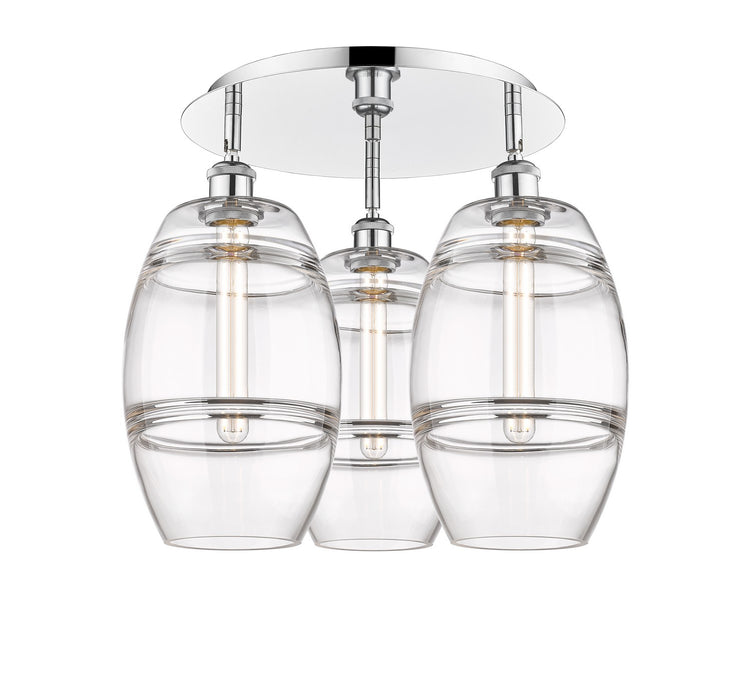 Innovations 516-3C-PC-G557-8CL Three Light Flush Mount, Polished Chrome