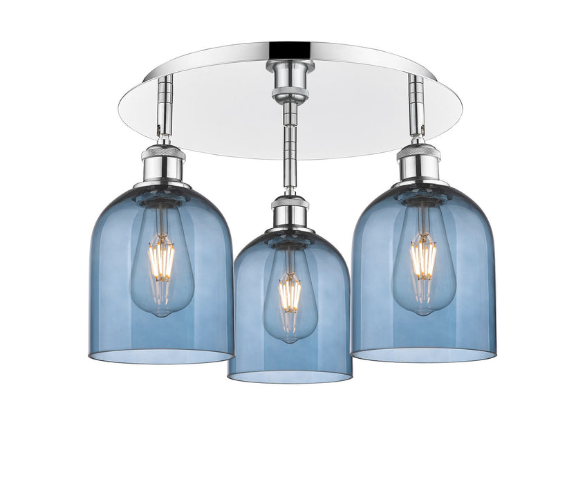 Innovations 516-3C-PC-G558-6BL Three Light Flush Mount, Polished Chrome