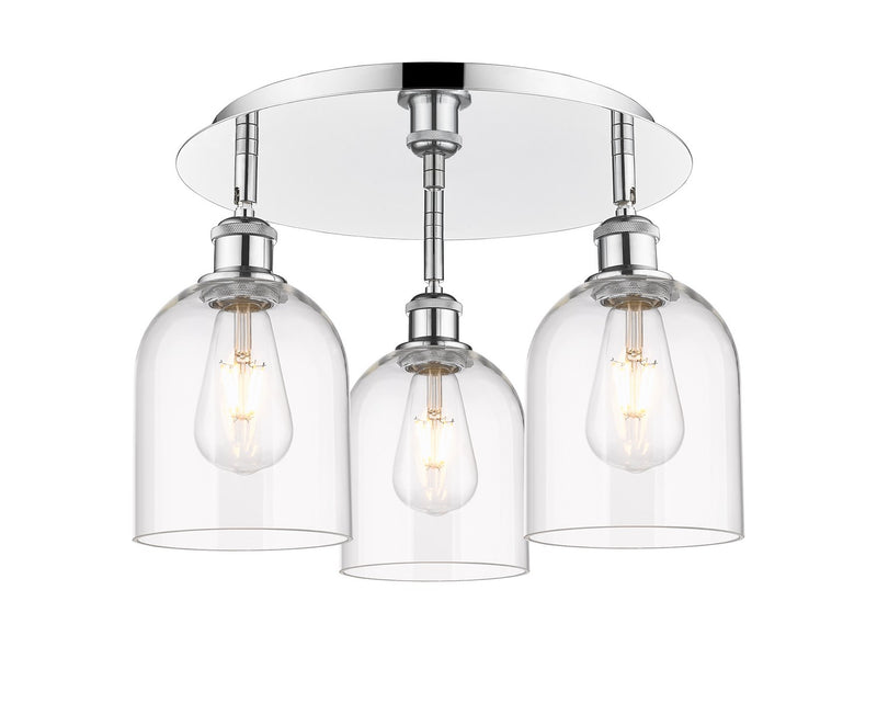 Innovations 516-3C-PC-G558-6CL Three Light Flush Mount, Polished Chrome