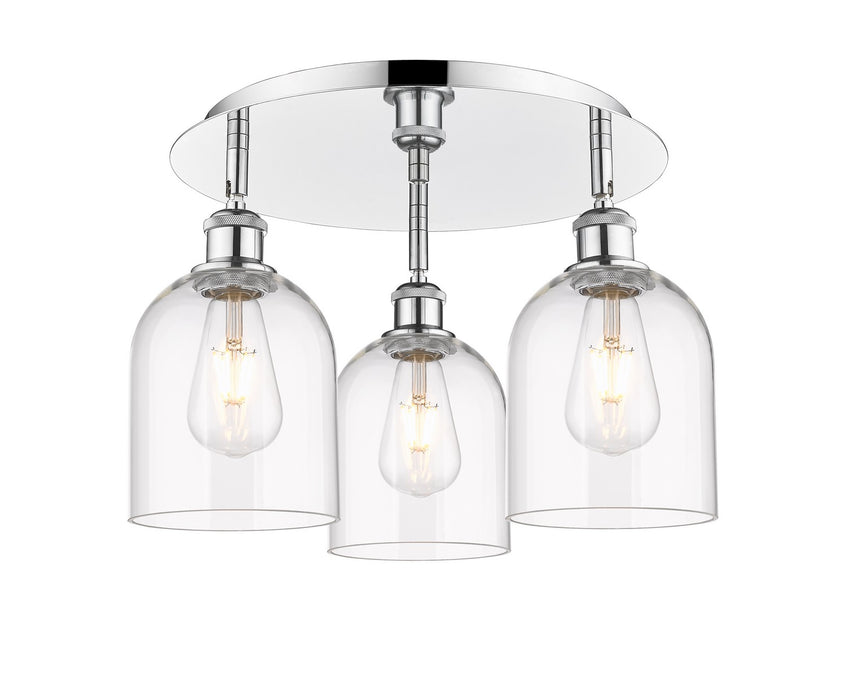 Innovations 516-3C-PC-G558-6CL Three Light Flush Mount, Polished Chrome