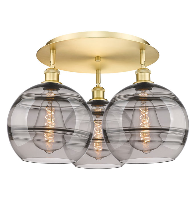Innovations 516-3C-SG-G556-10SM Three Light Flush Mount, Satin Gold
