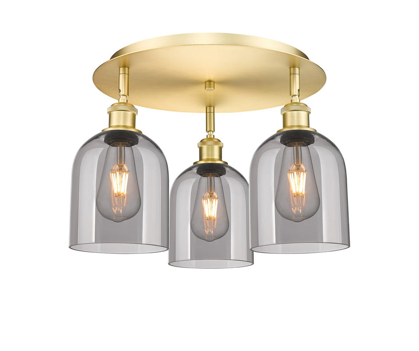 Innovations 516-3C-SG-G558-6SM Three Light Flush Mount, Satin Gold