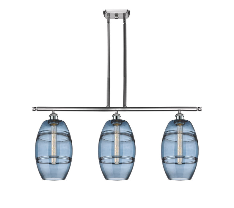Innovations 516-3I-SN-G557-8BL Three Light Island Pendant, Brushed Satin Nickel
