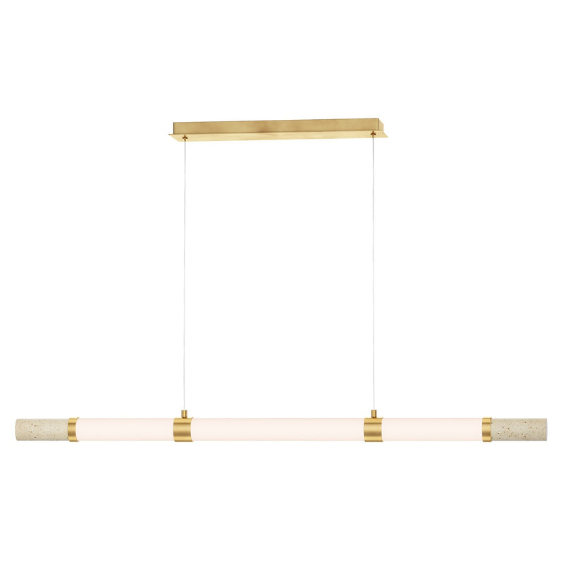 ET2 E11056-01TVGLD LED Linear Pendant, Travertine / Gold