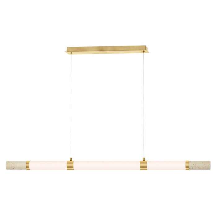 ET2 E11056-01TVGLD LED Linear Pendant, Travertine / Gold