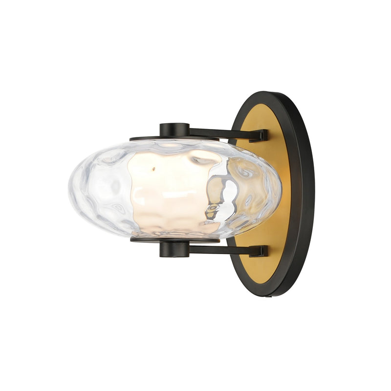 ET2 E24030-24BKNAB LED Wall Sconce, Black / Natural Aged Brass