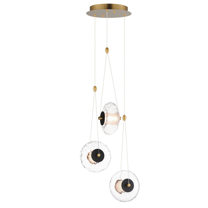ET2 E24033-24BKNAB LED Pendant, Black / Natural Aged Brass