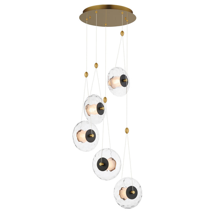 ET2 E24035-24BKNAB LED Pendant, Black / Natural Aged Brass