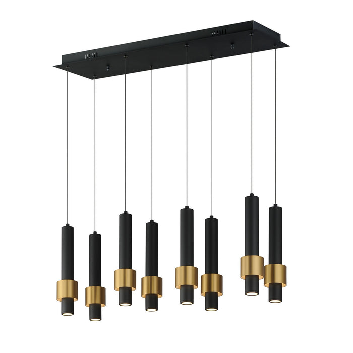 ET2 E24758-BKGLD LED Linear Pendant, Black / Gold