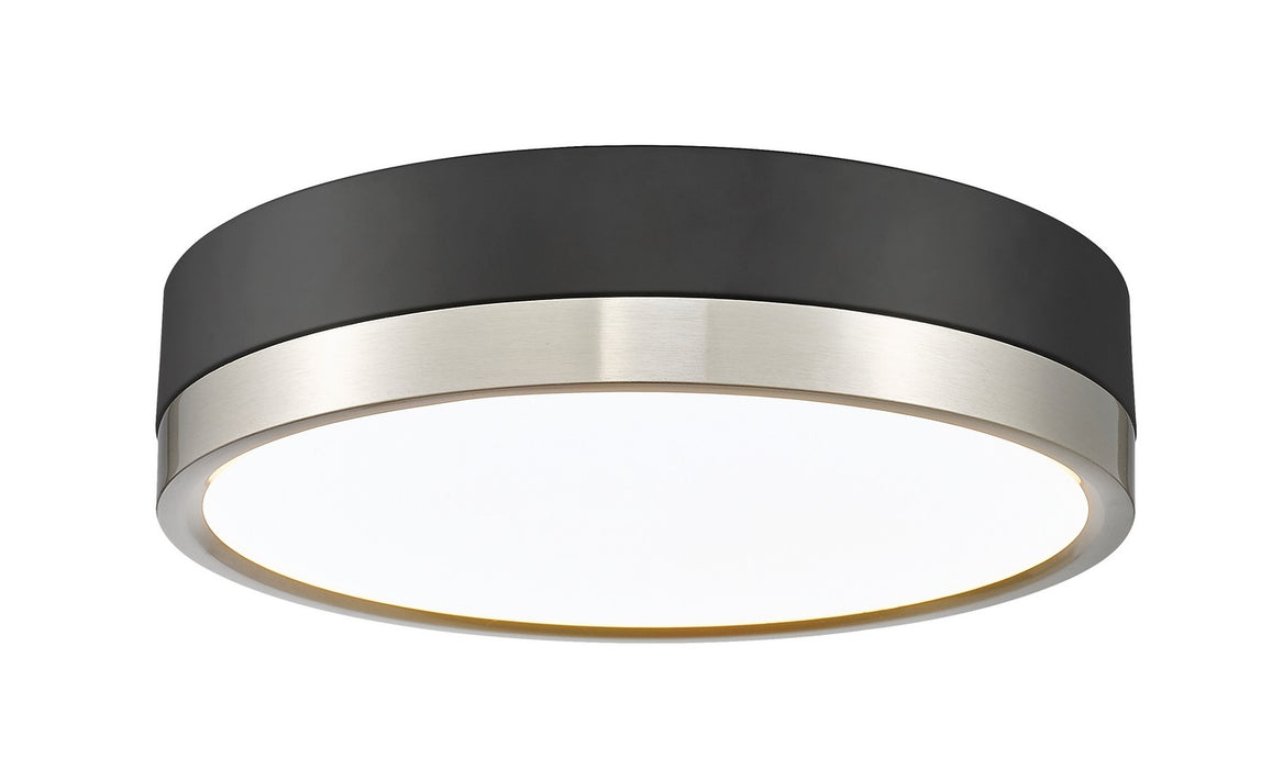 Z-Lite 1006F12-MB-BN-LED LED Flush Mount, Matte Black + Brushed Nickel