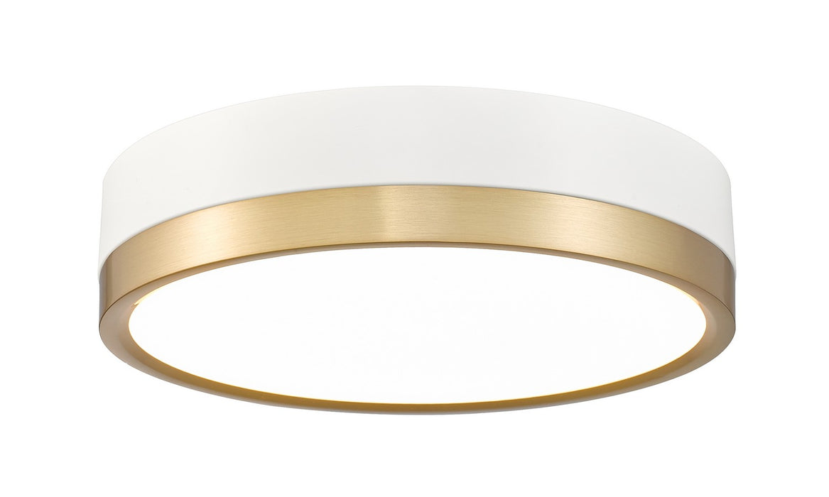 Z-Lite 1006F12-MW-MGLD-LED LED Flush Mount, Matte White + Modern Gold