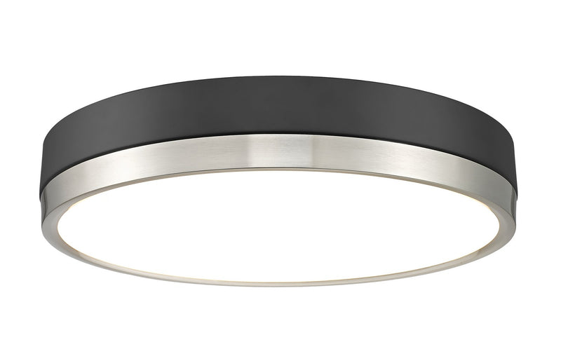 Z-Lite 1006F16-MB-BN-LED LED Flush Mount, Matte Black + Brushed Nickel