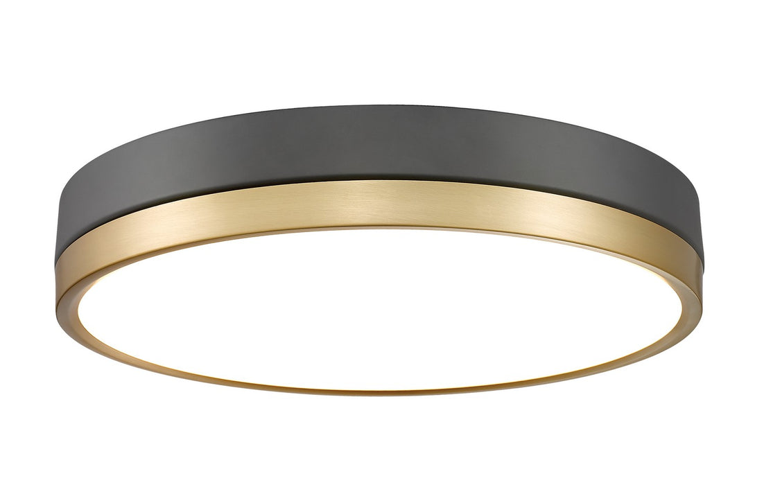Z-Lite 1006F16-MB-MGLD-LED LED Flush Mount, Matte Black + Modern Gold