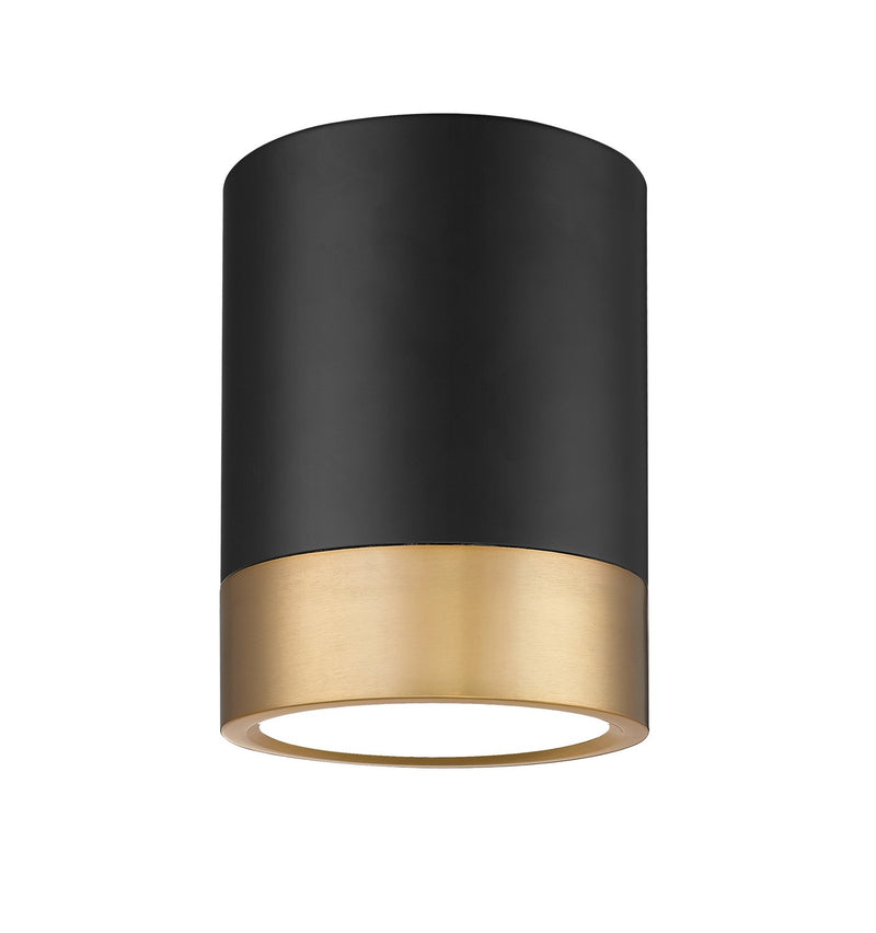 Z-Lite 1006F6-MB-MGLD-LED LED Flush Mount, Matte Black + Modern Gold