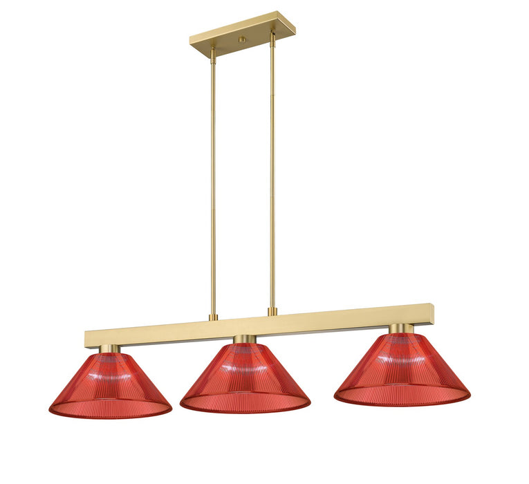 Z-Lite 152MGLD-ARBG Three Light Billiard, Modern Gold