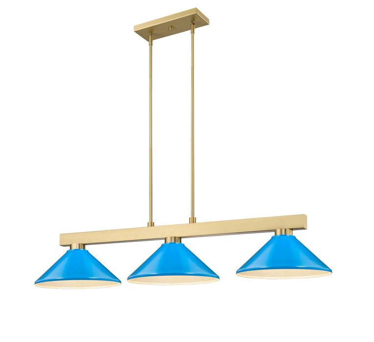 Z-Lite 152MGLD-MEB Three Light Billiard, Modern Gold