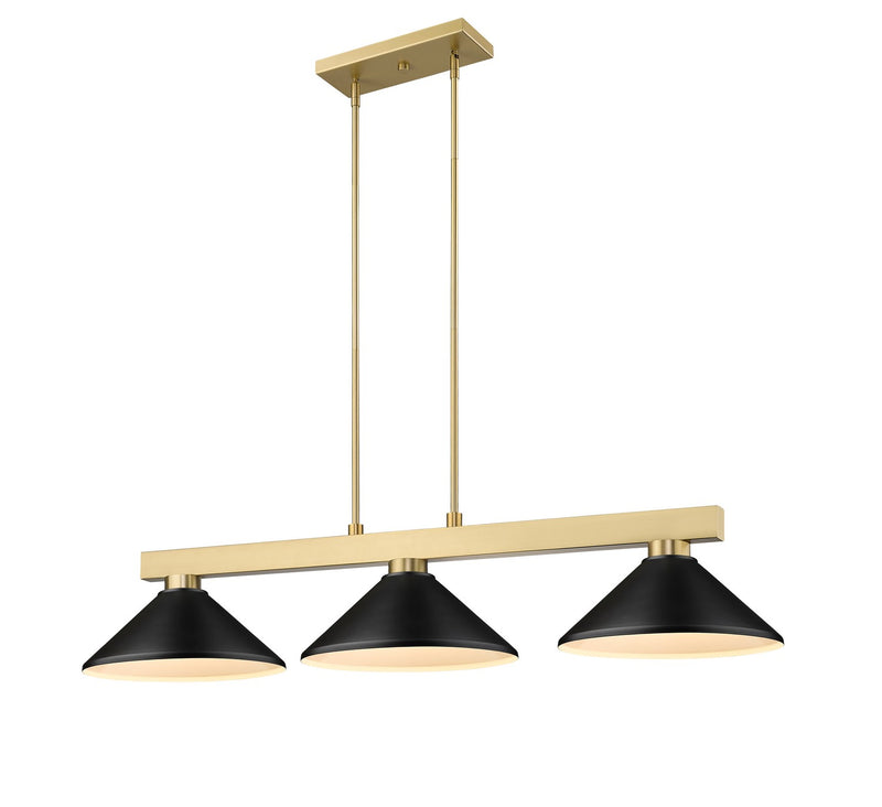Z-Lite 152MGLD-MMB Three Light Billiard, Modern Gold