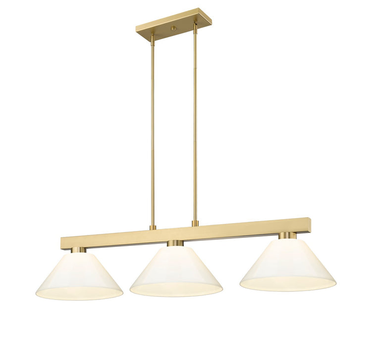 Z-Lite 152MGLD-PWH Three Light Billiard, Modern Gold