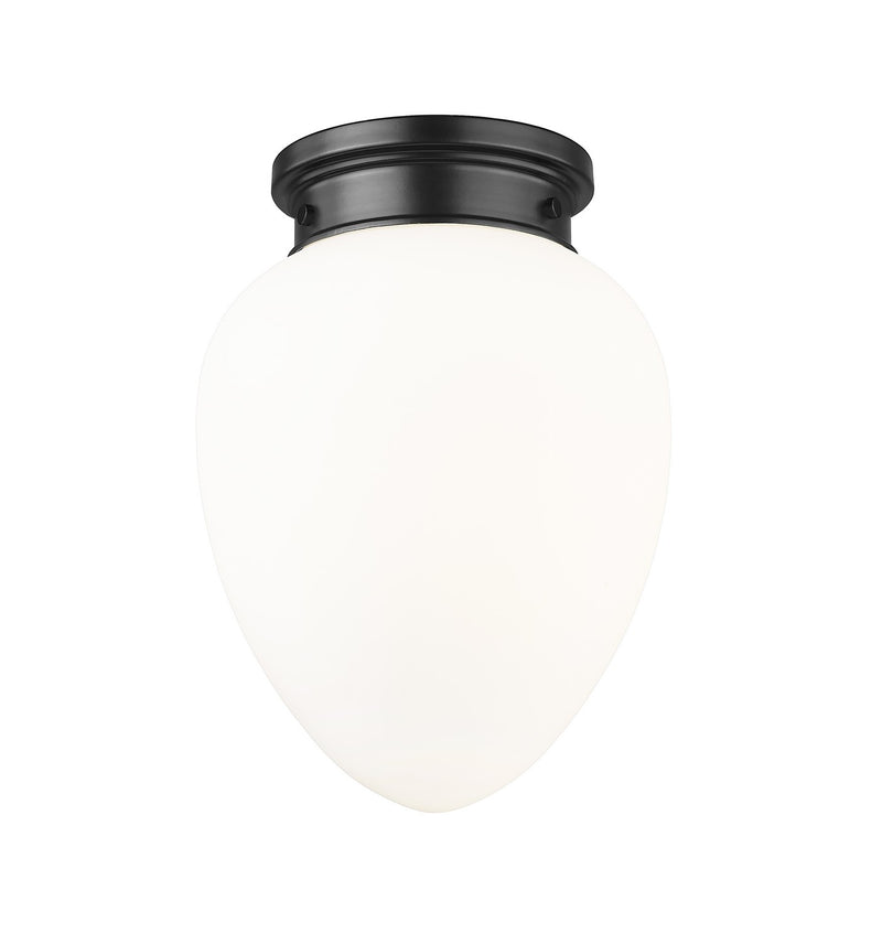 Z-Lite 1945F9-MB One Light Flush Mount, Matte Black