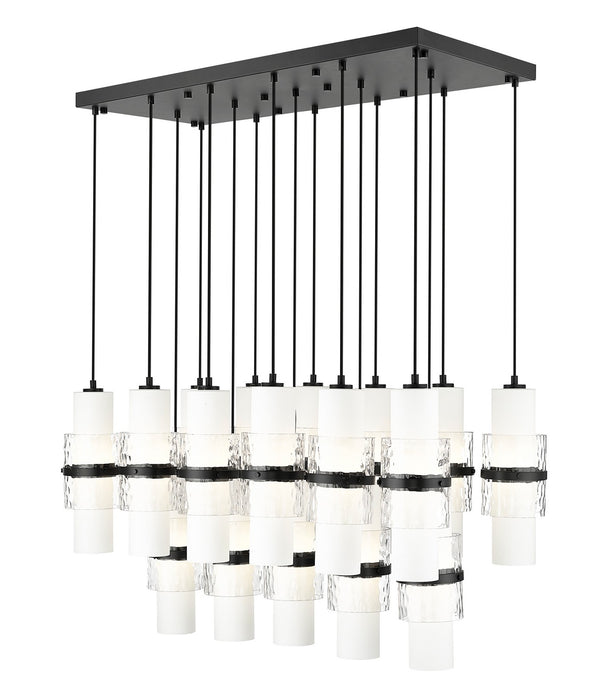 Z-Lite 1946P-17L-MB 17 Light Linear Chandelier, Matte Black