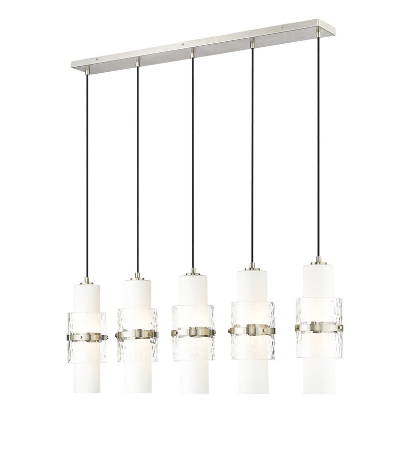 Z-Lite 1946P-5L-BN Five Light Linear Chandelier, Brushed Nickel
