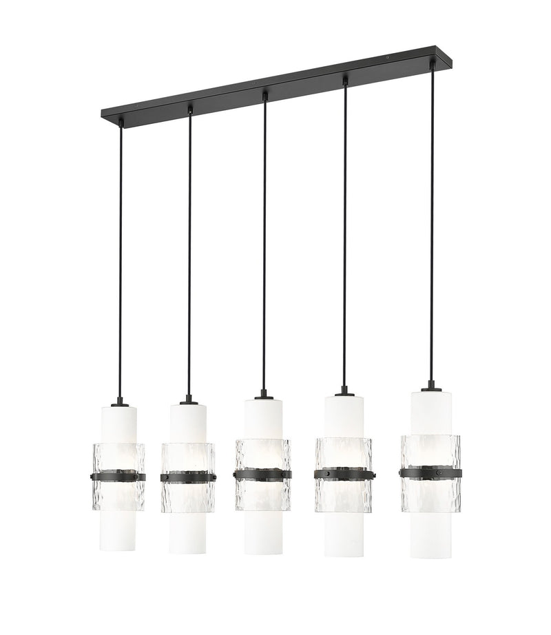 Z-Lite 1946P-5L-MB Five Light Linear Chandelier, Matte Black