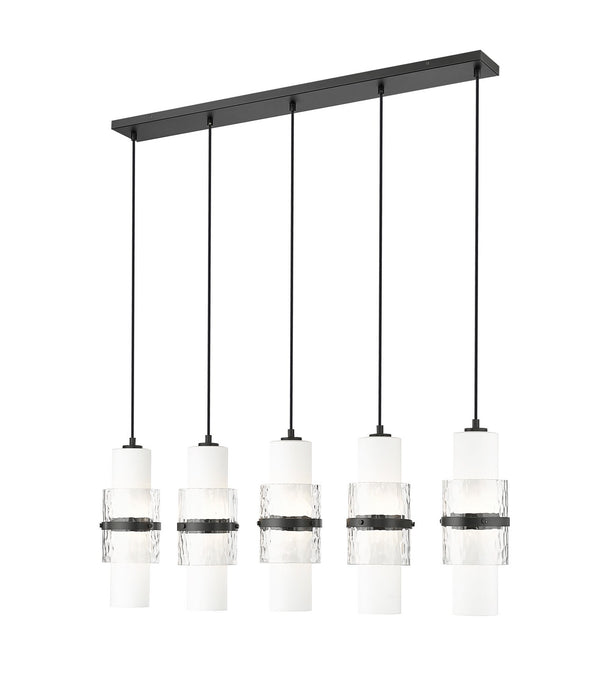 Z-Lite 1946P-5L-MB Five Light Linear Chandelier, Matte Black