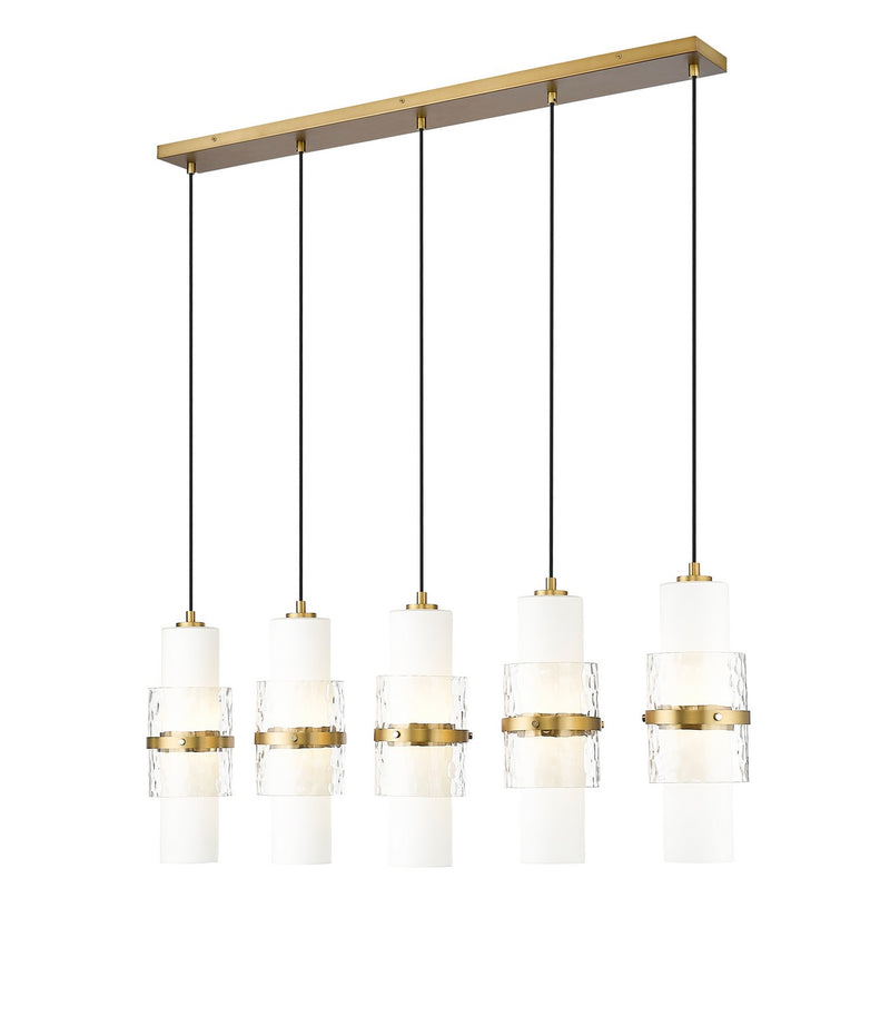 Z-Lite 1946P-5L-MGLD Five Light Linear Chandelier, Modern Gold