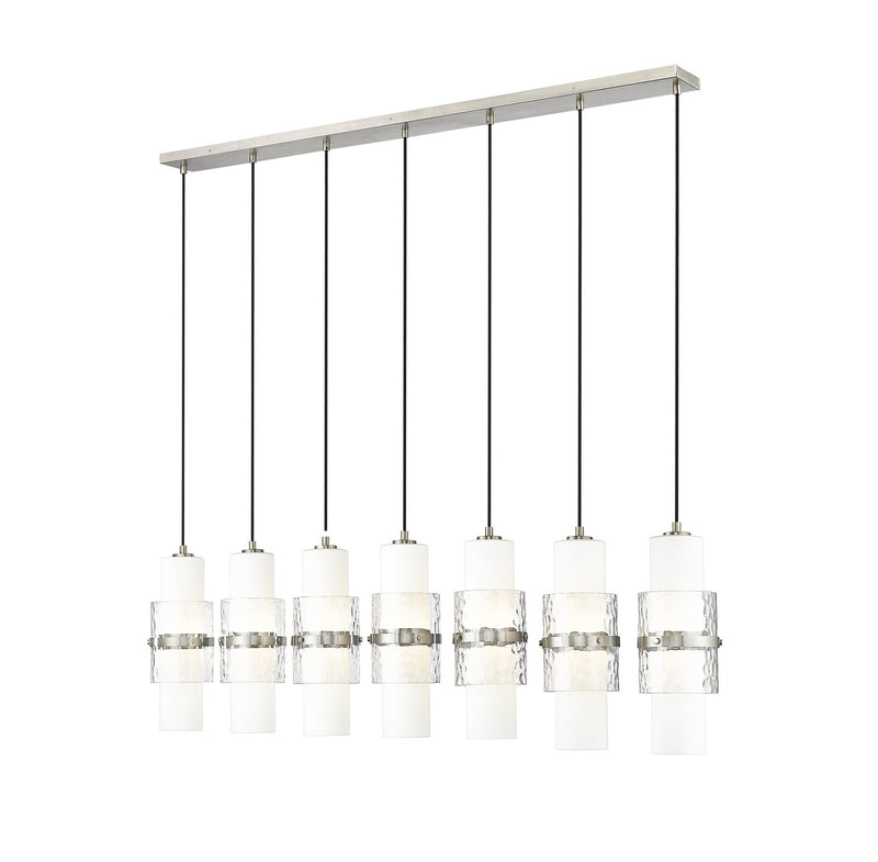 Z-Lite 1946P-7L-BN Seven Light Linear Chandelier, Brushed Nickel
