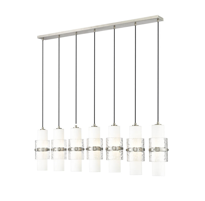 Z-Lite 1946P-7L-BN Seven Light Linear Chandelier, Brushed Nickel