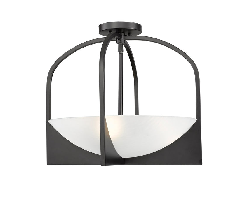 Z-Lite 1947SFS-MB Four Light Semi Flush Mount, Matte Black