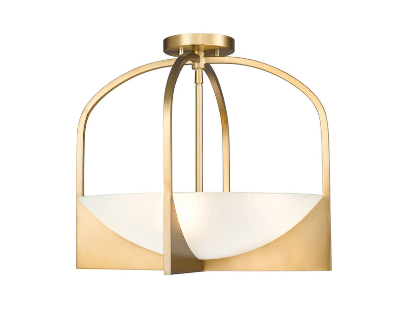 Z-Lite 1947SFS-MGLD Four Light Semi Flush Mount, Modern Gold
