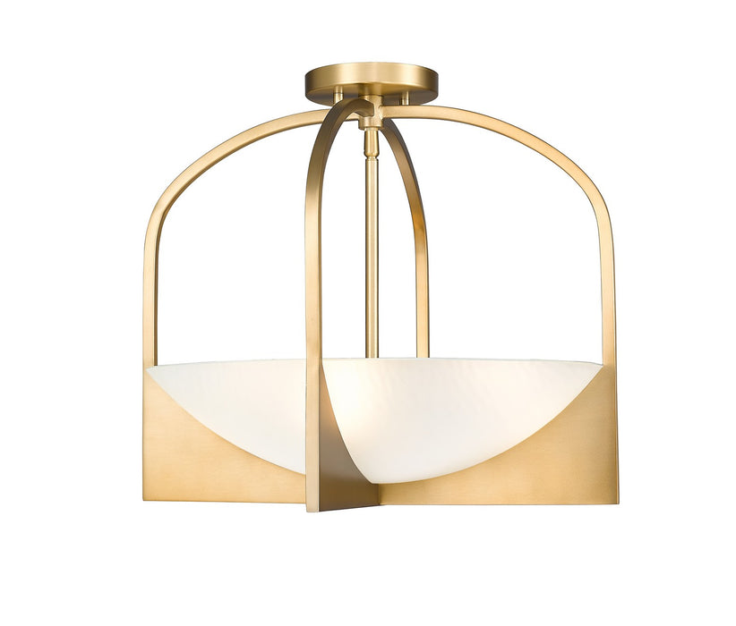 Z-Lite 1947SFS-MGLD Four Light Semi Flush Mount, Modern Gold