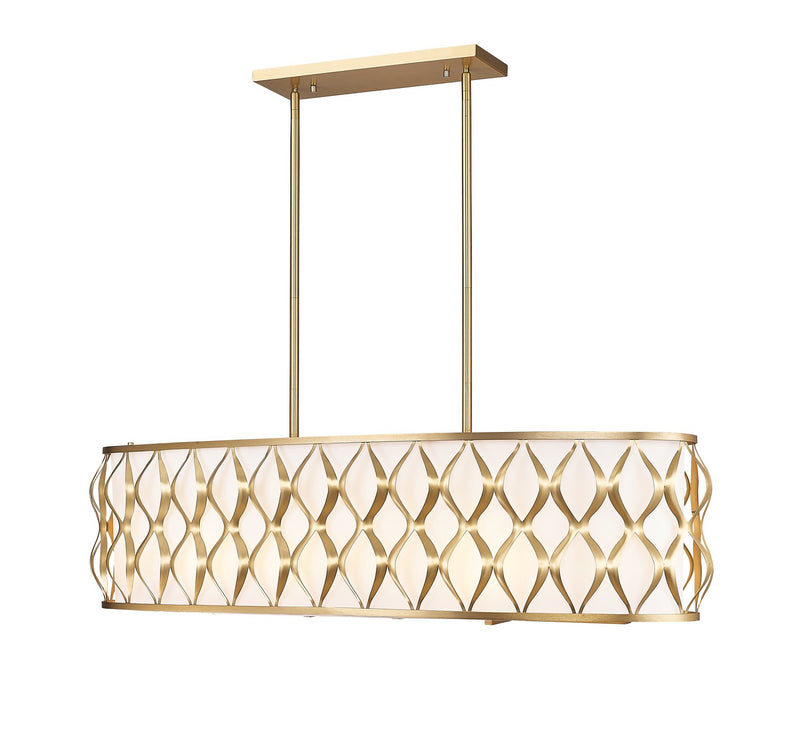 Z-Lite 1948-42L-MGLD Ten Light Linear Chandelier, Modern Gold