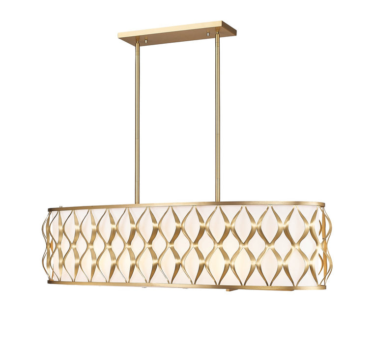 Z-Lite 1948-42L-MGLD Ten Light Linear Chandelier, Modern Gold