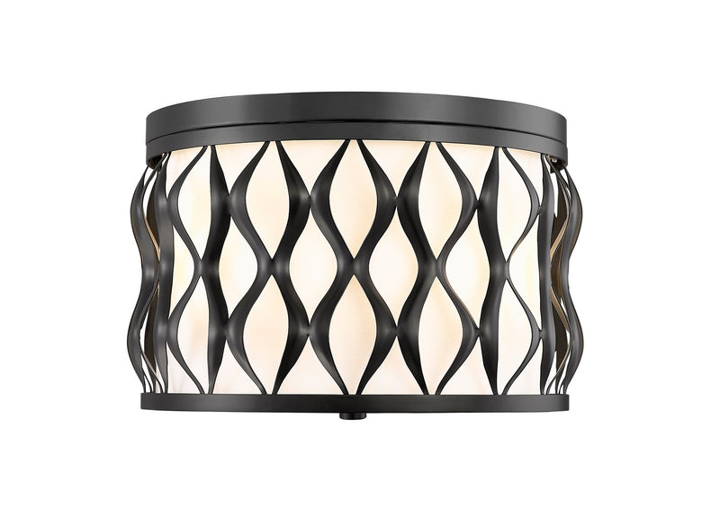 Z-Lite 1948F12-MB Three Light Flush mount, Matte Black