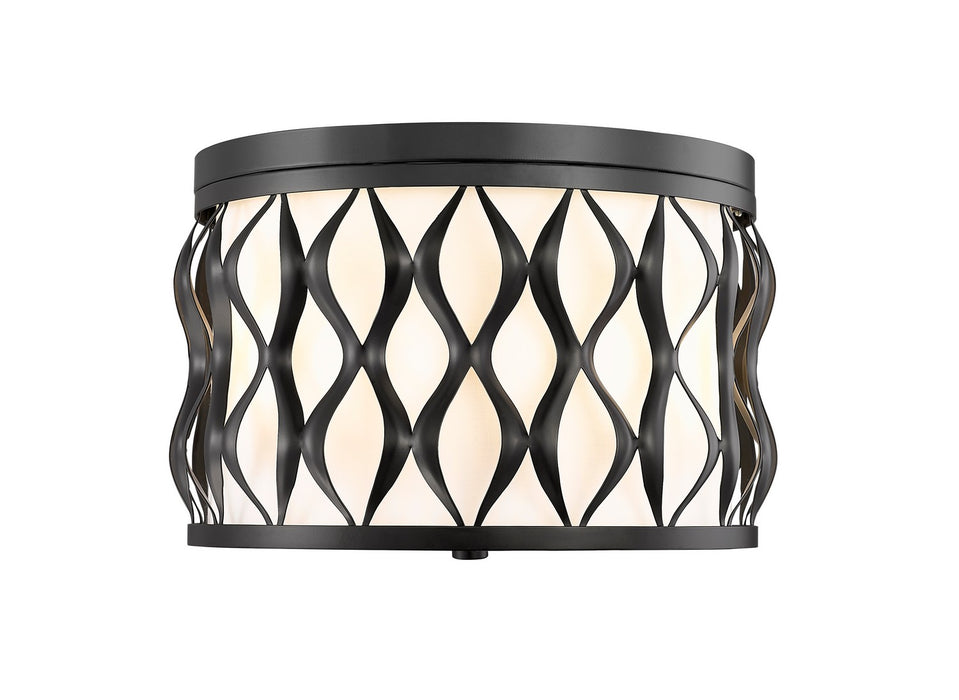 Z-Lite 1948F12-MB Three Light Flush mount, Matte Black