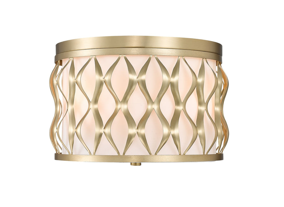 Z-Lite 1948F12-MGLD Three Light Flush mount, Modern Gold