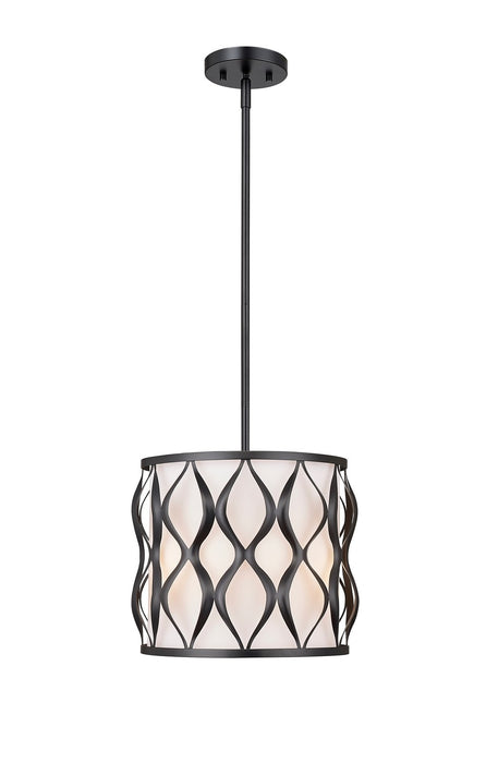 Z-Lite 1948P12-MB Three Light Pendant, Matte Black