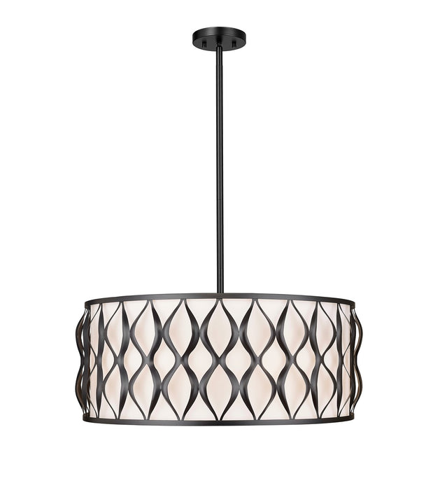 Z-Lite 1948P26-MB Eight Light Pendant, Matte Black