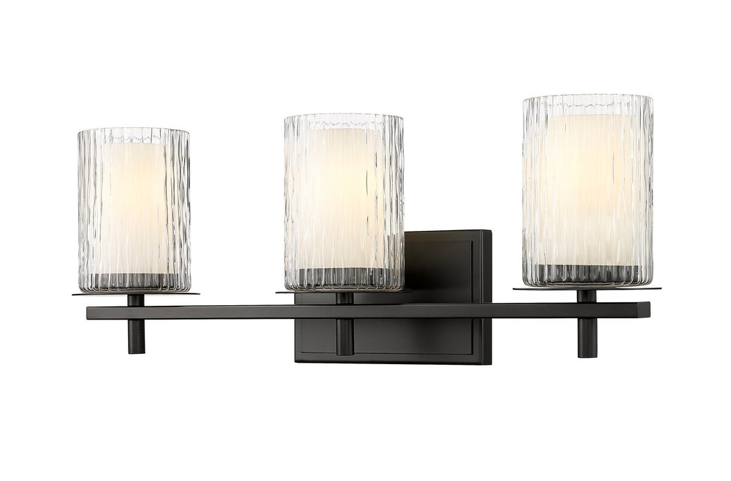 Z-Lite 1949-3V-MB Three Light Vanity, Matte Black
