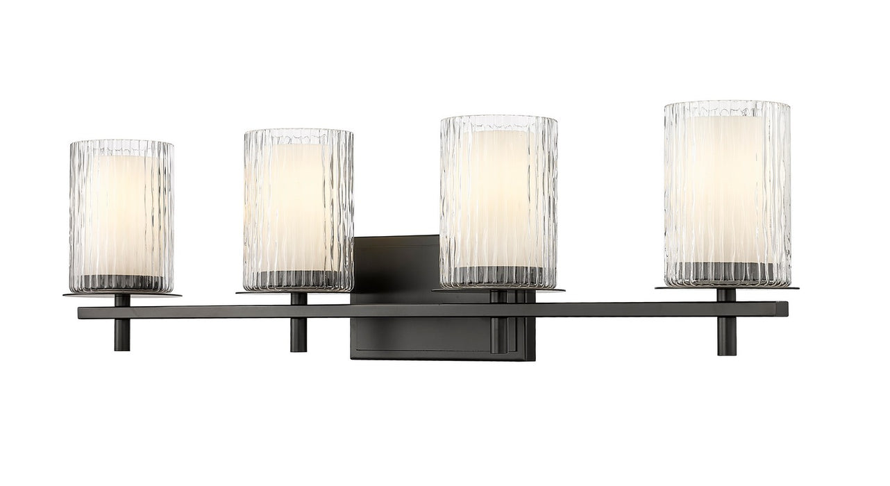 Z-Lite 1949-4V-MB Four Light Vanity, Matte Black