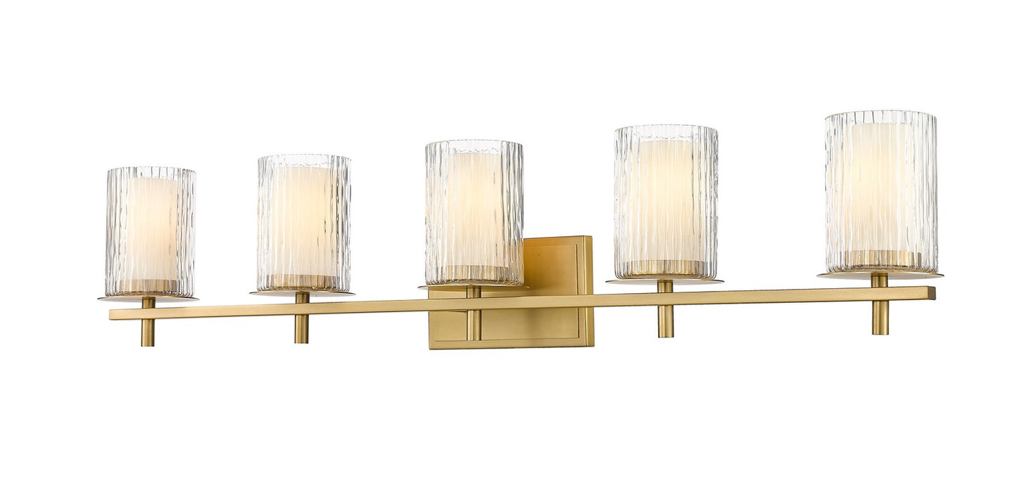 Z-Lite 1949-5V-MGLD Five Light Vanity, Modern Gold