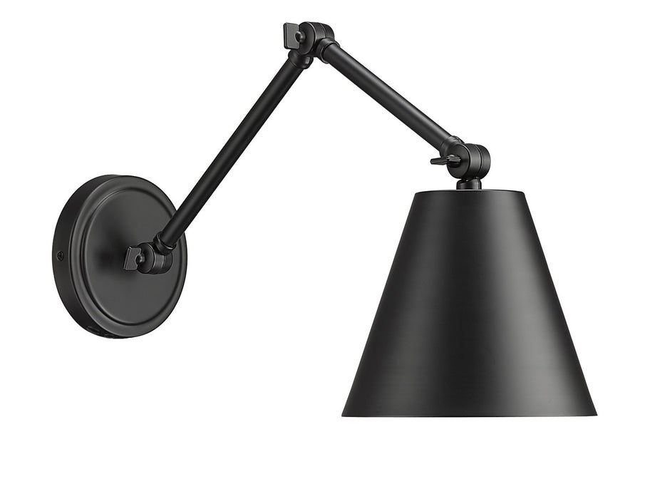 Z-Lite 347S-MB One Light Wall Sconce, Matte Black