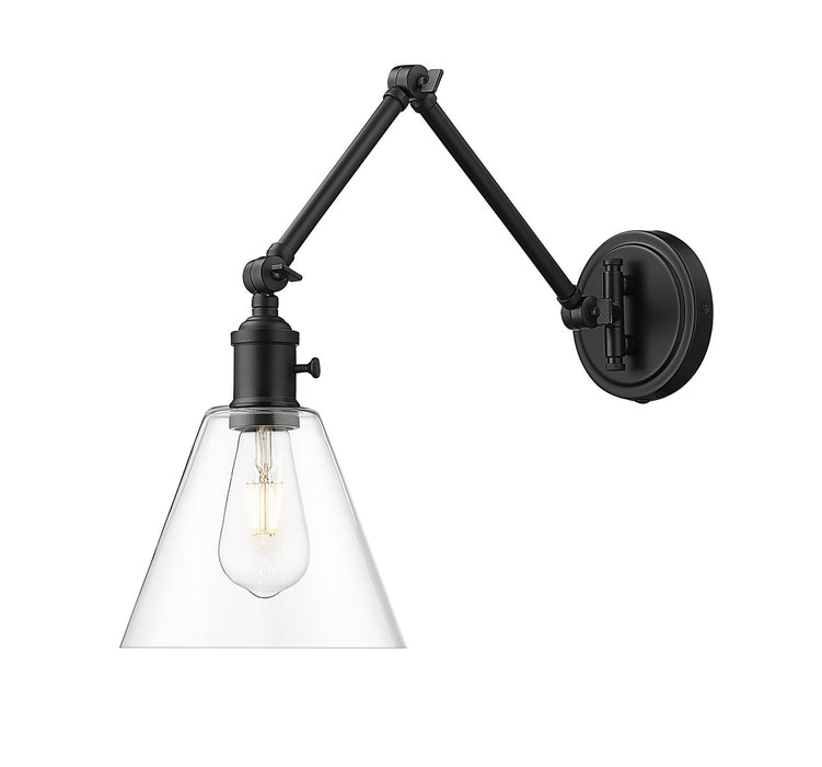 Z-Lite 348S-MB One Light Wall Sconce, Matte Black
