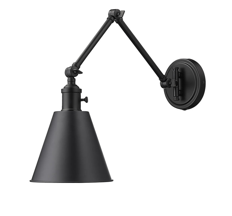 Z-Lite 349S-MB One Light Wall Sconce, Matte Black