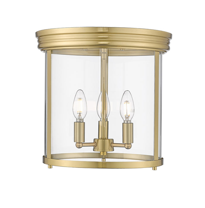Z-Lite 742F13-LG Three Light Flush Mount, Luxe Gold