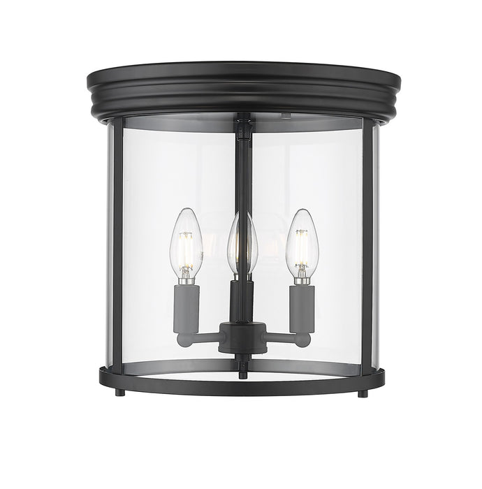 Z-Lite 742F13-MB Three Light Flush Mount, Matte Black