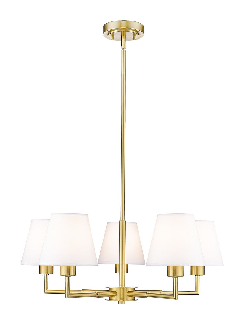 Z-Lite 744-26R-LG Five Light Chandelier, Luxe Gold