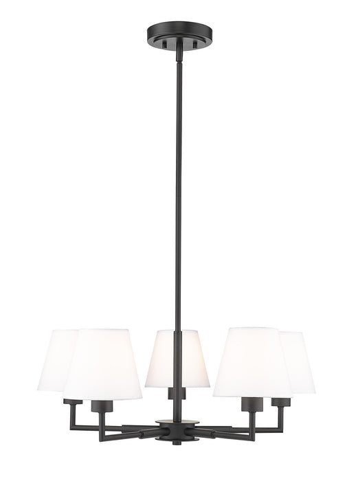 Z-Lite 744-26R-MB Five Light Chandelier, Matte Black